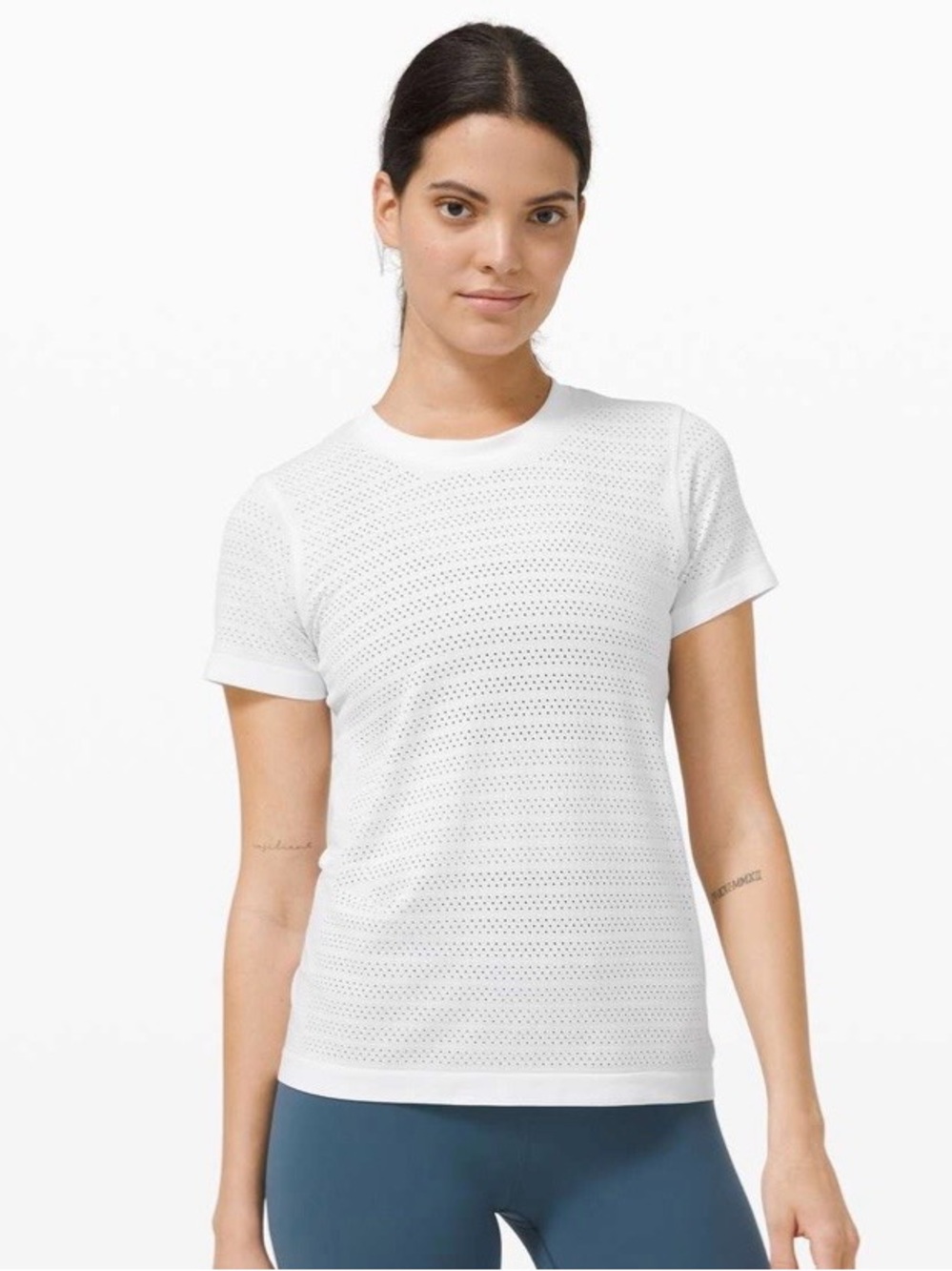 Lululemon Swiftly Breathe Short Sleeve White Running Shirt Size 4-6 Small